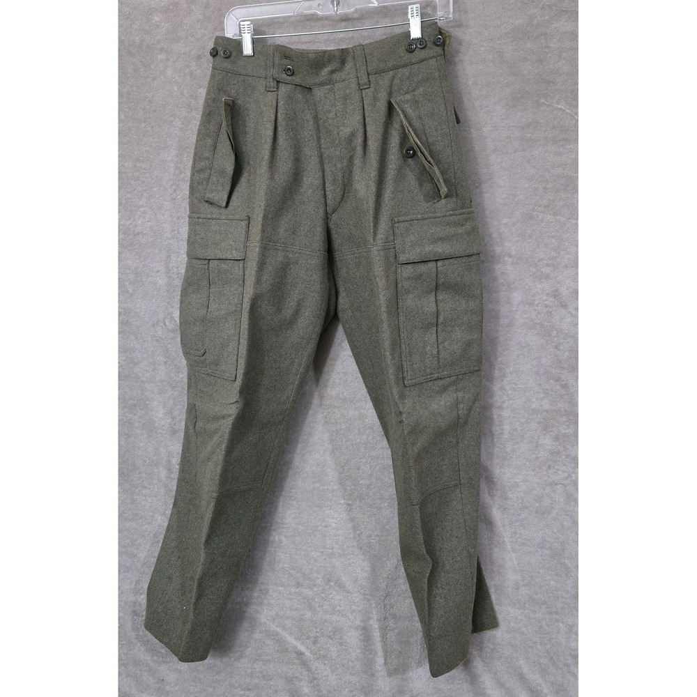 VTG Neiman & Co Combat Trousers US Olive Wool Cargo‎ Military 30x30 Granola Gorp